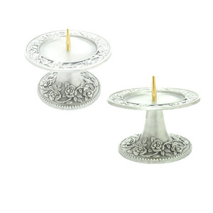 가톨릭성물 원형 장미2단(주석)-촛대