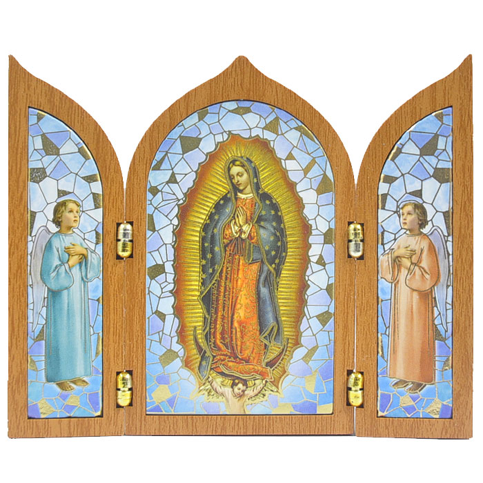 가톨릭성물 과달루페 성모님 삼련판 -이태리탁상이콘