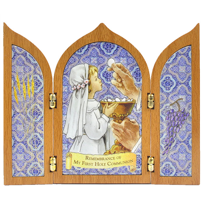 가톨릭성물 첫영성체삼련판 (여)-이태리탁상이콘
